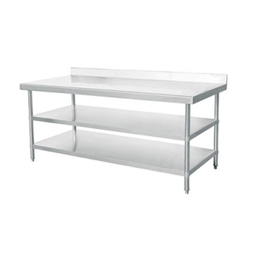 BÀN INOX 3 TẦNG CÓ GÁY
